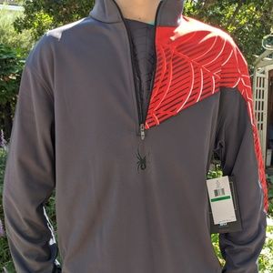 Spyder  "Angle" T-Neck Mid-Layer Slate Gray / Red